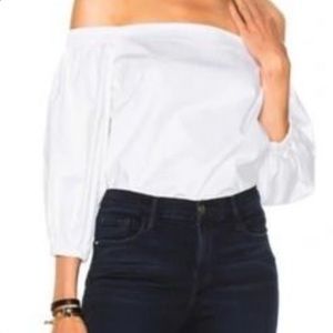 ALEXIE White Off Shoulder Top